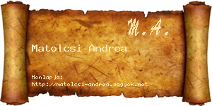 Matolcsi Andrea névjegykártya